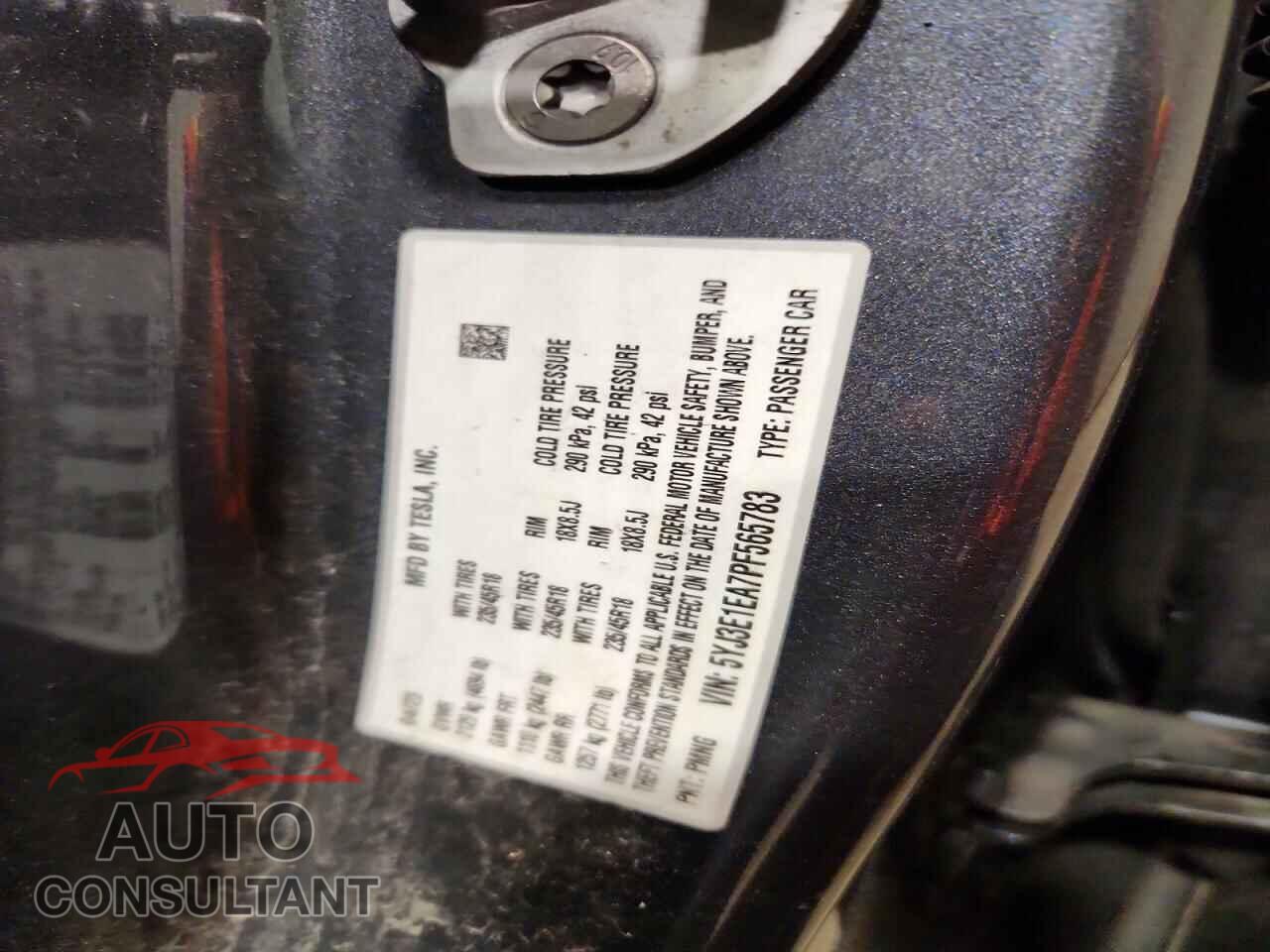 TESLA MODEL 3 2023 - 5YJ3E1EA7PF565783