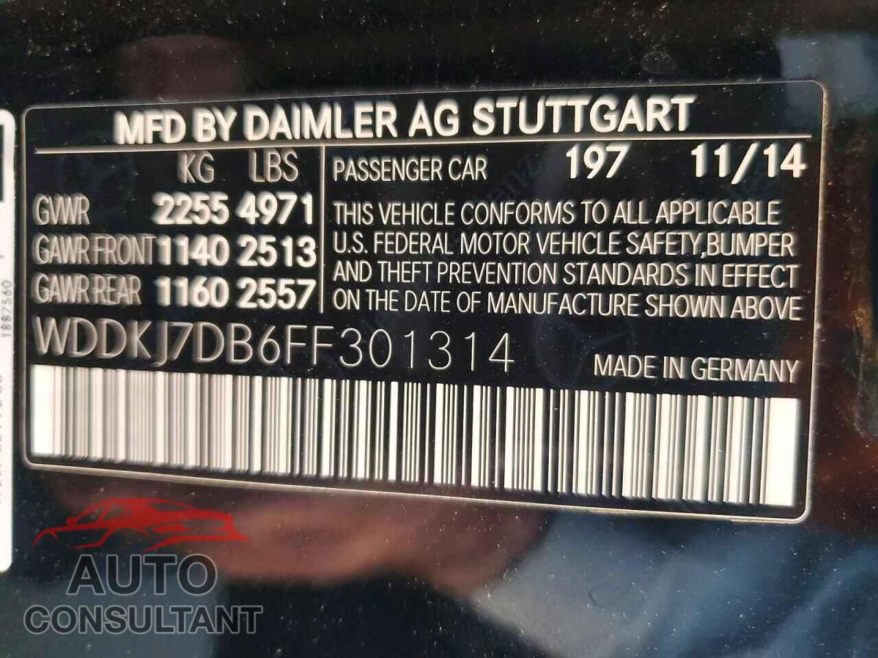 MERCEDES-BENZ E-CLASS 2015 - WDDKJ7DB6FF301314