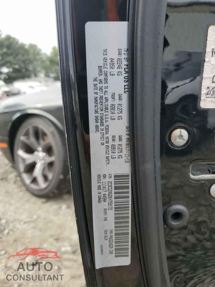 DODGE CHALLENGER 2019 - 2C3CDZAG2KH759172