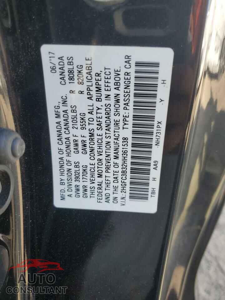 HONDA CIVIC 2017 - 2HGFC3B32HH361538