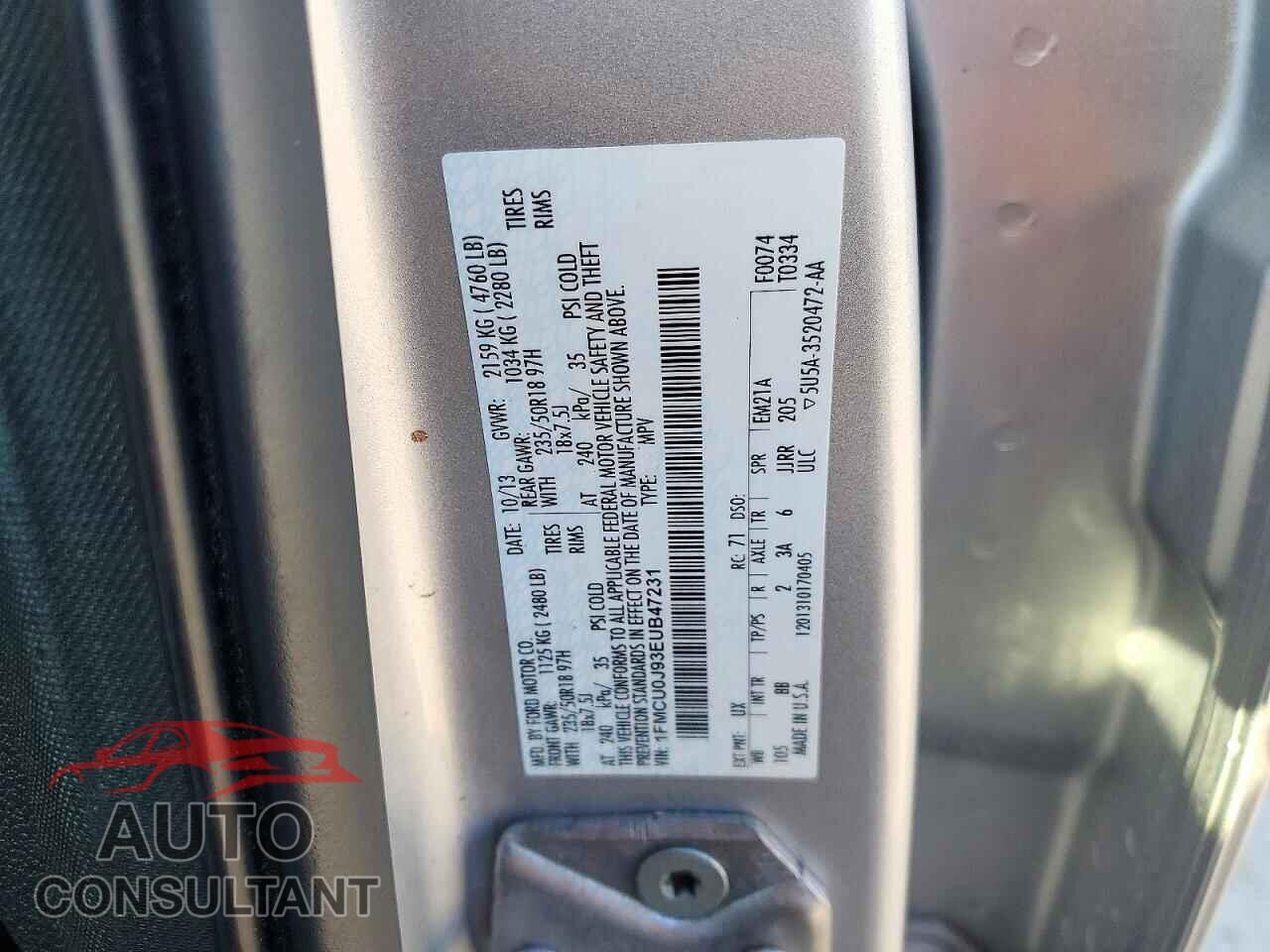 FORD ESCAPE 2014 - 1FMCU0J93EUB47231