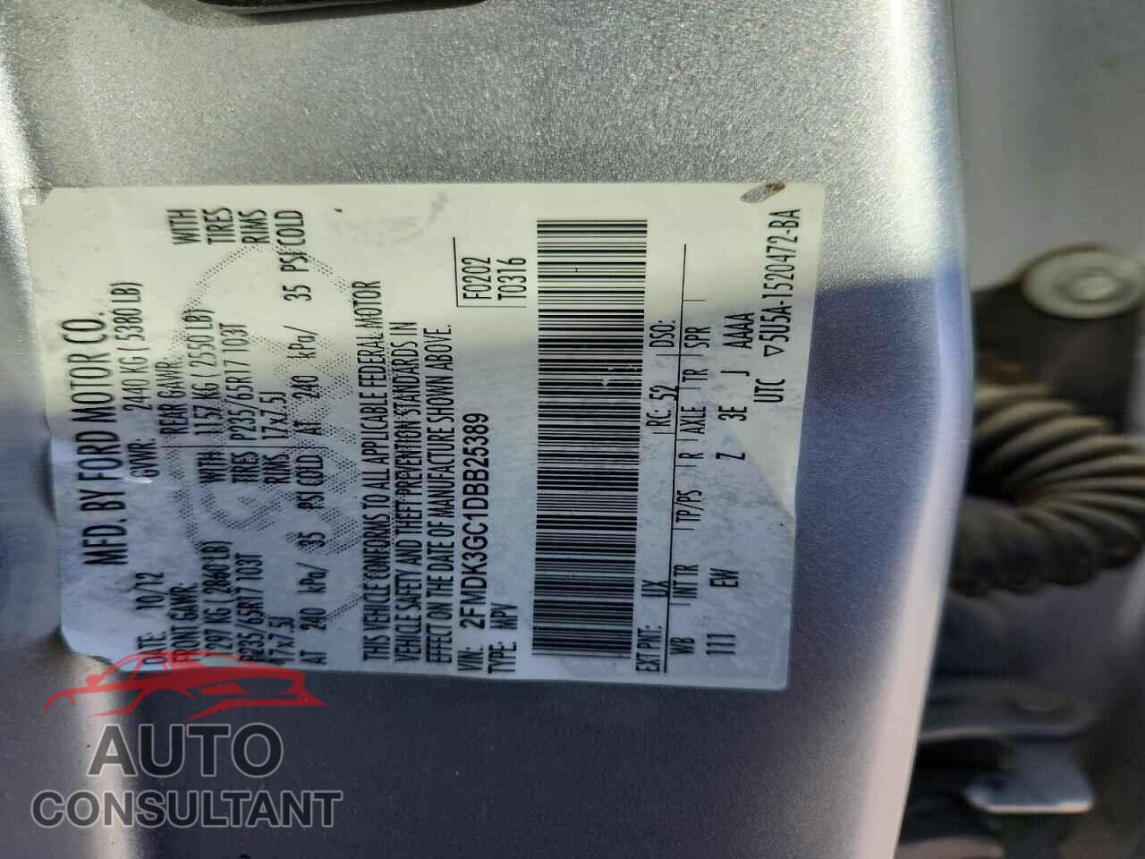FORD EDGE 2013 - 2FMDK3GC1DBB25389