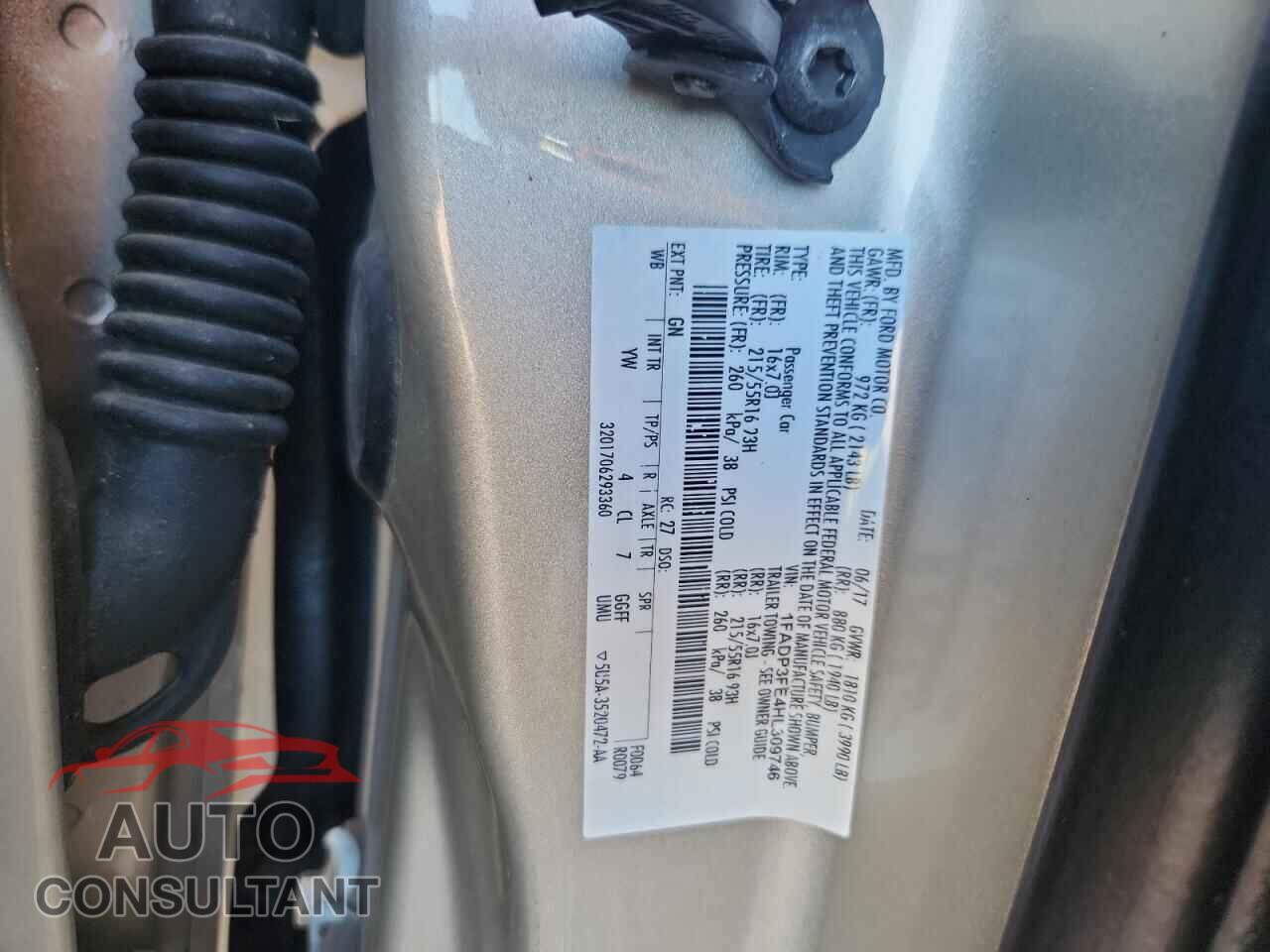 FORD FOCUS 2017 - 1FADP3FE4HL309746