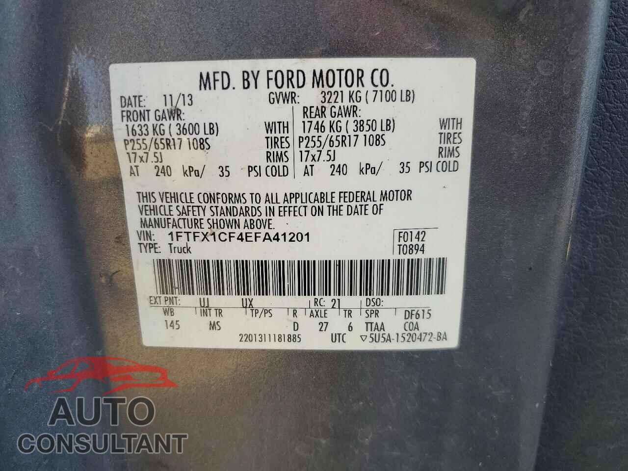 FORD F150 2014 - 1FTFX1CF4EFA41201