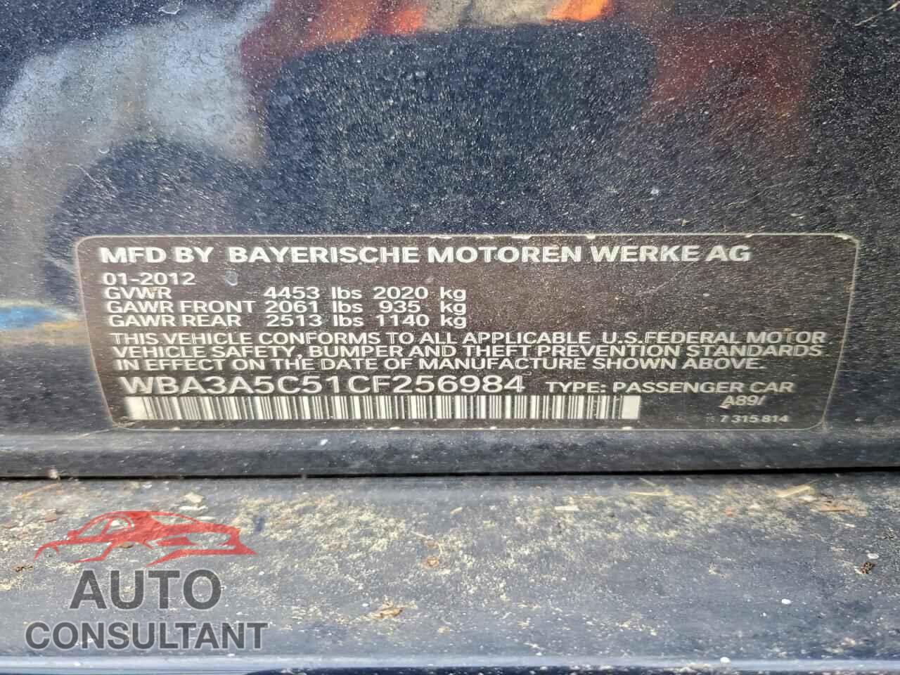 BMW 3 SERIES 2012 - WBA3A5C51CF256984