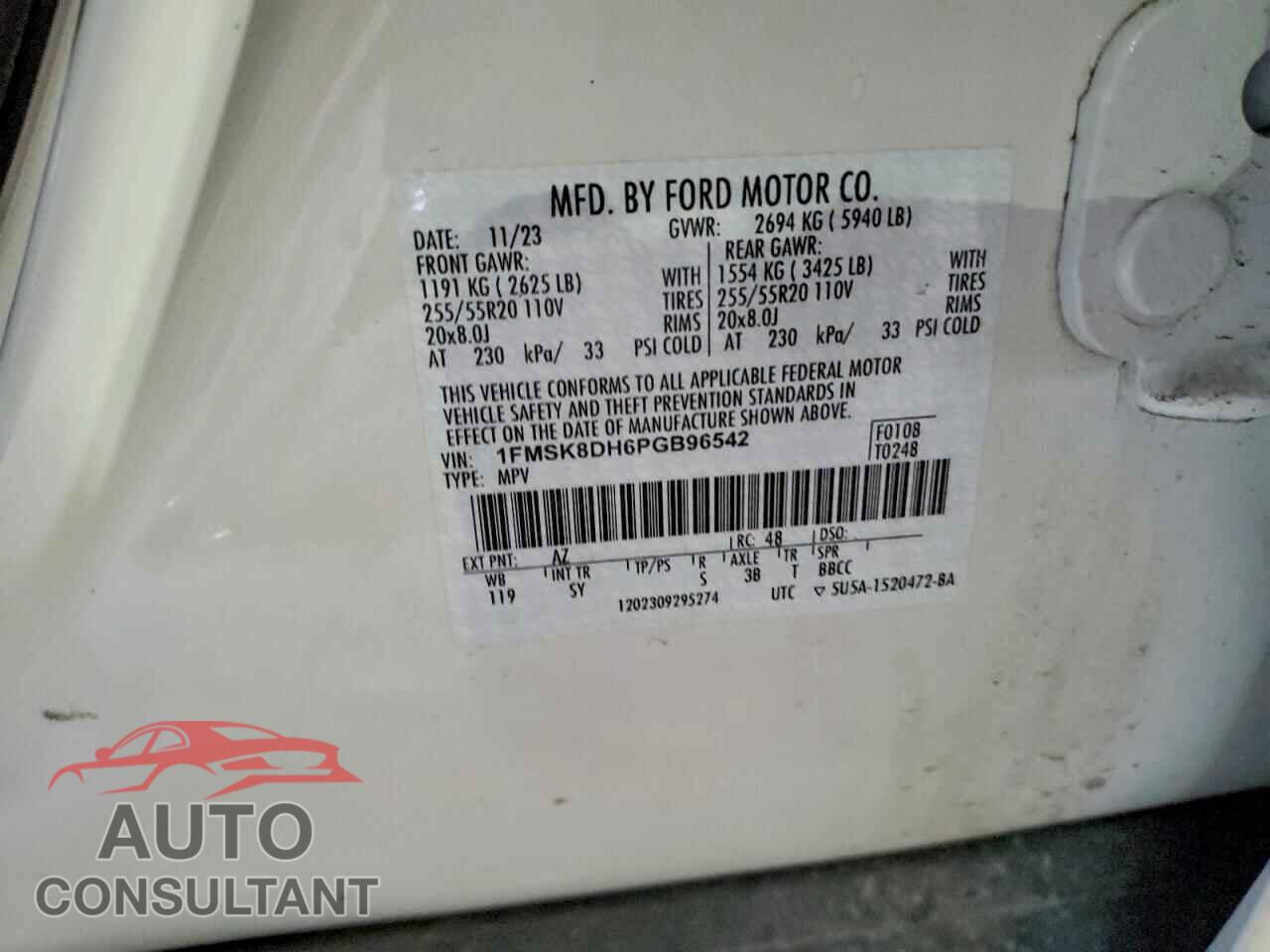 FORD EXPLORER 2023 - 1FMSK8DH6PGB96542