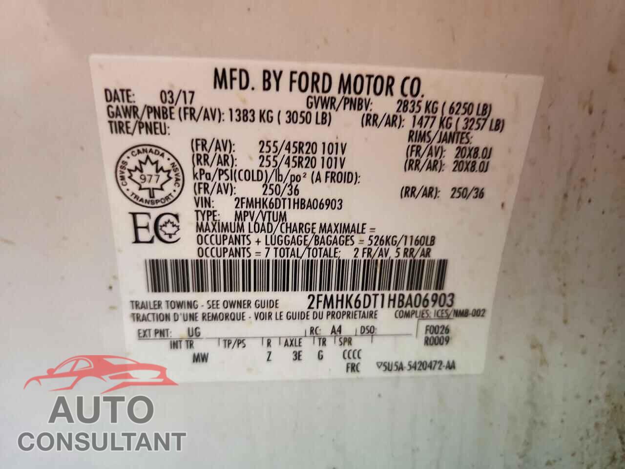 FORD FLEX 2017 - 2FMHK6DT1HBA06903