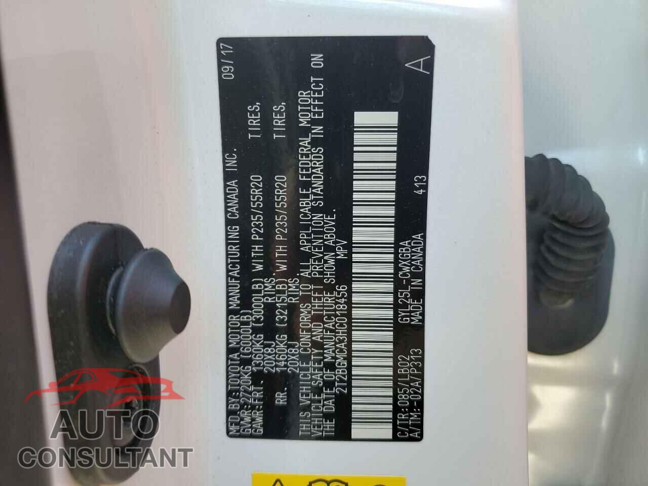 LEXUS RX450 2017 - 2T2BGMCA3HC018456