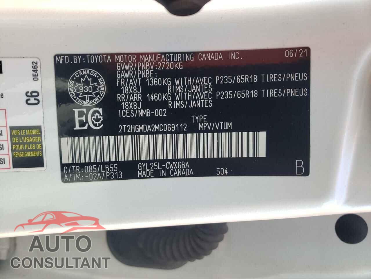 LEXUS RX450 2021 - 2T2HGMDA2MC069112