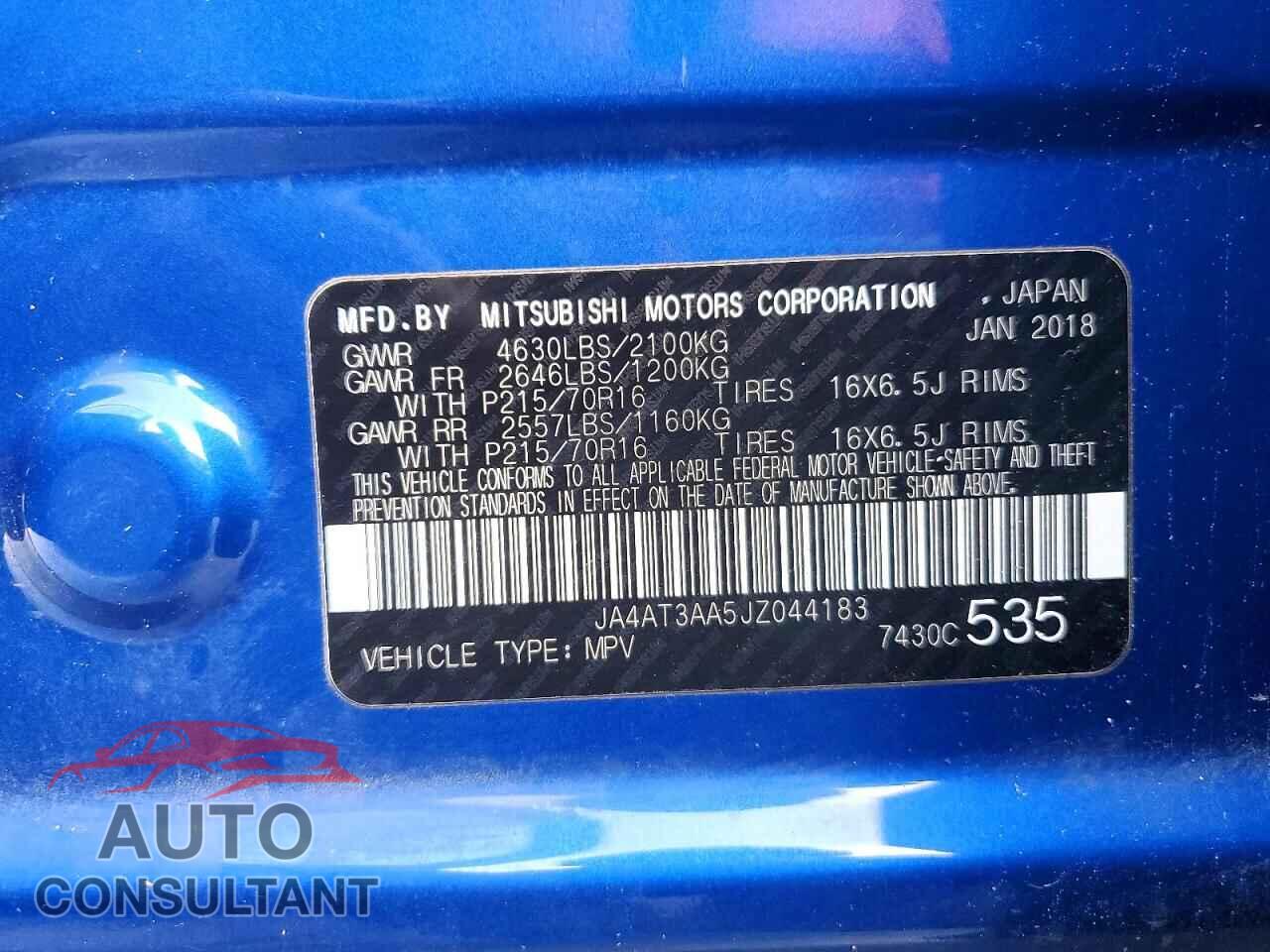 MITSUBISHI ECLIPSE CR 2018 - JA4AT3AA5JZ044183