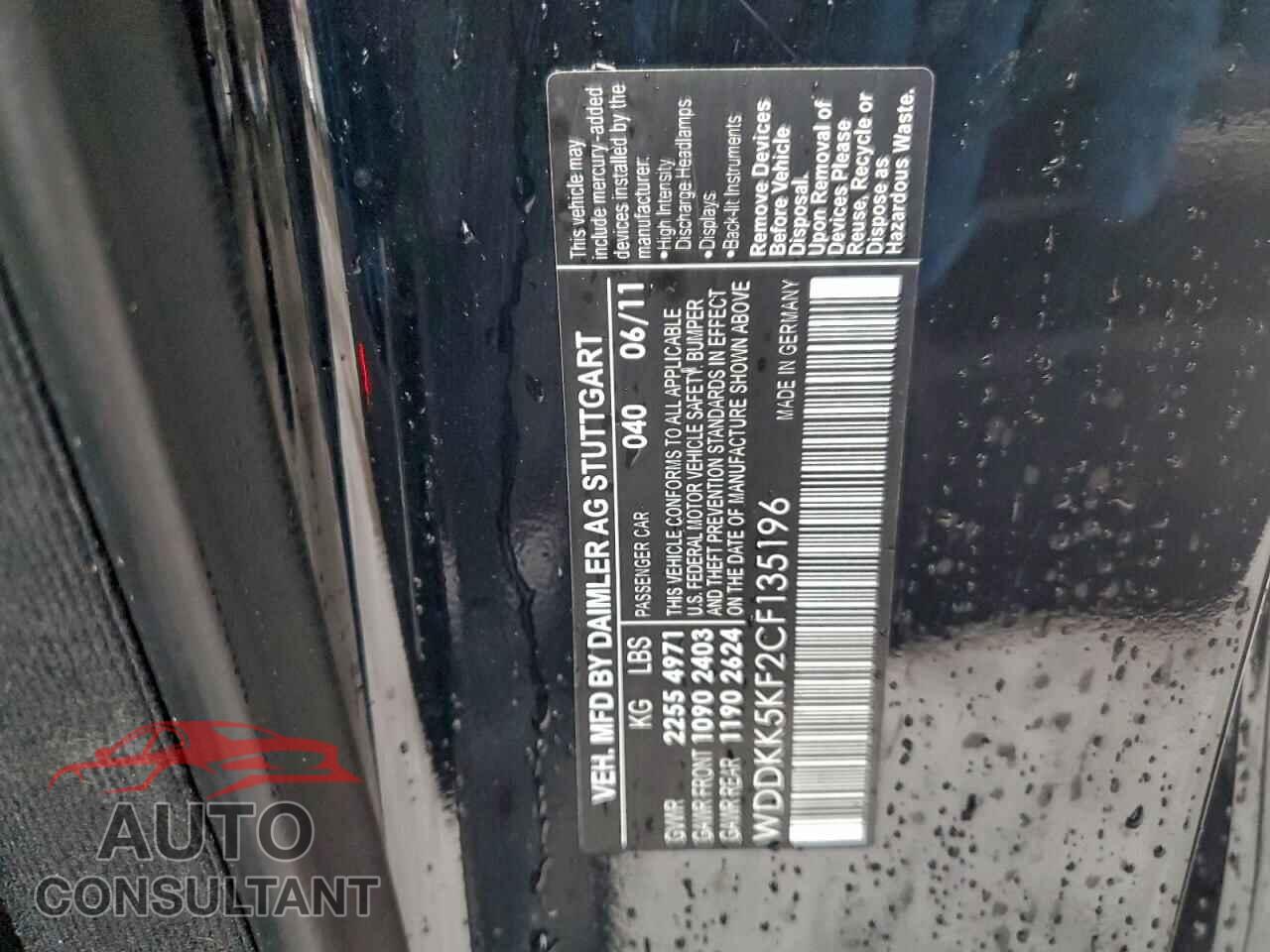 MERCEDES-BENZ E-CLASS 2012 - WDDKK5KF2CF135196