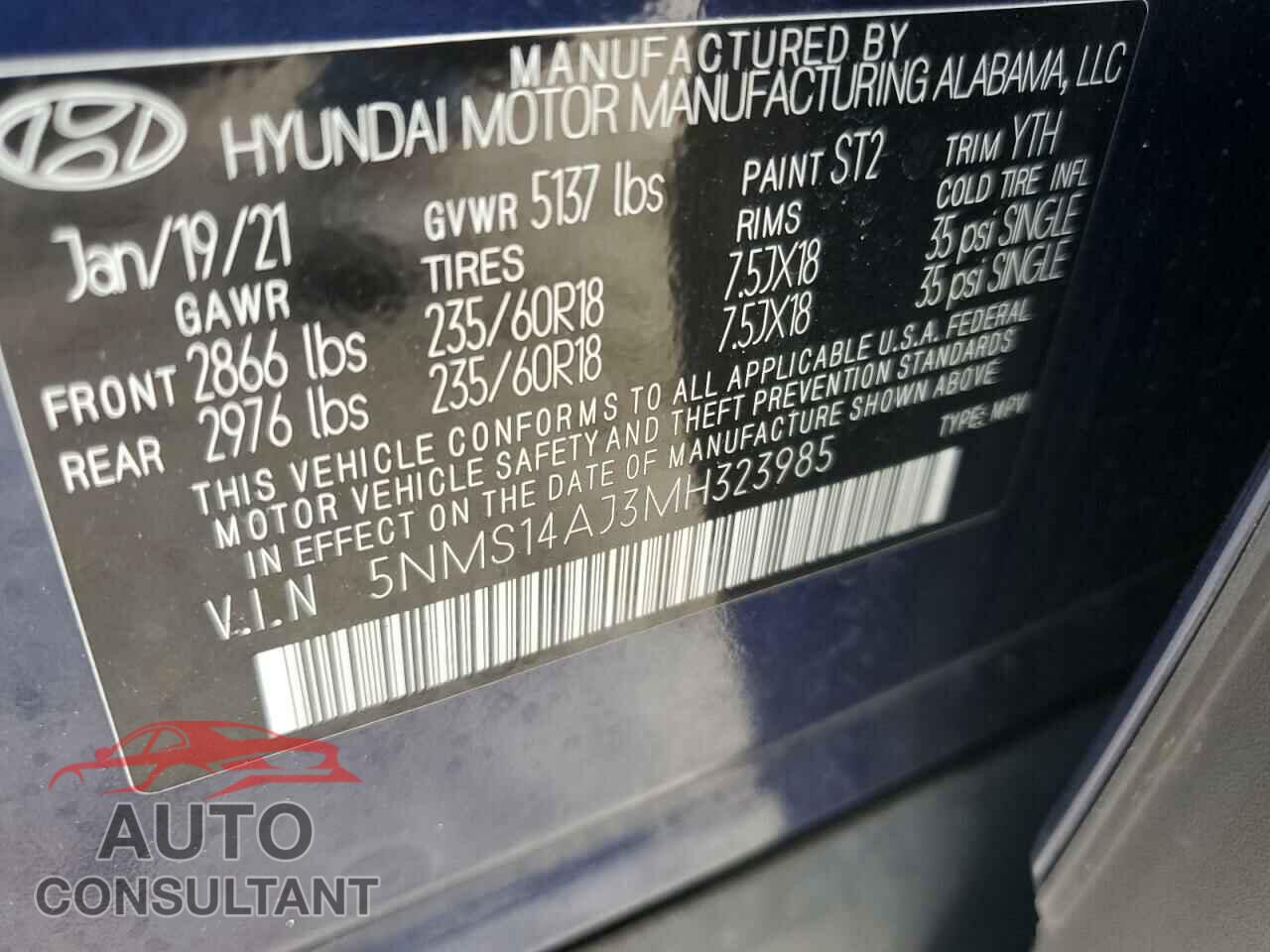 HYUNDAI SANTA FE 2021 - 5NMS14AJ3MH323985