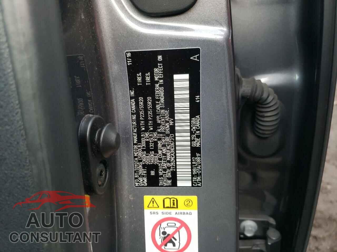 LEXUS RX350 2017 - 2T2BZMCA3HC067313