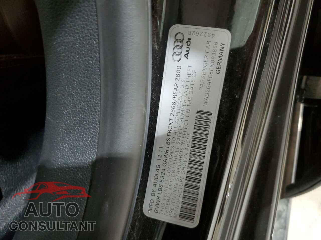 AUDI A7 2012 - WAU2GAFC8CN093866