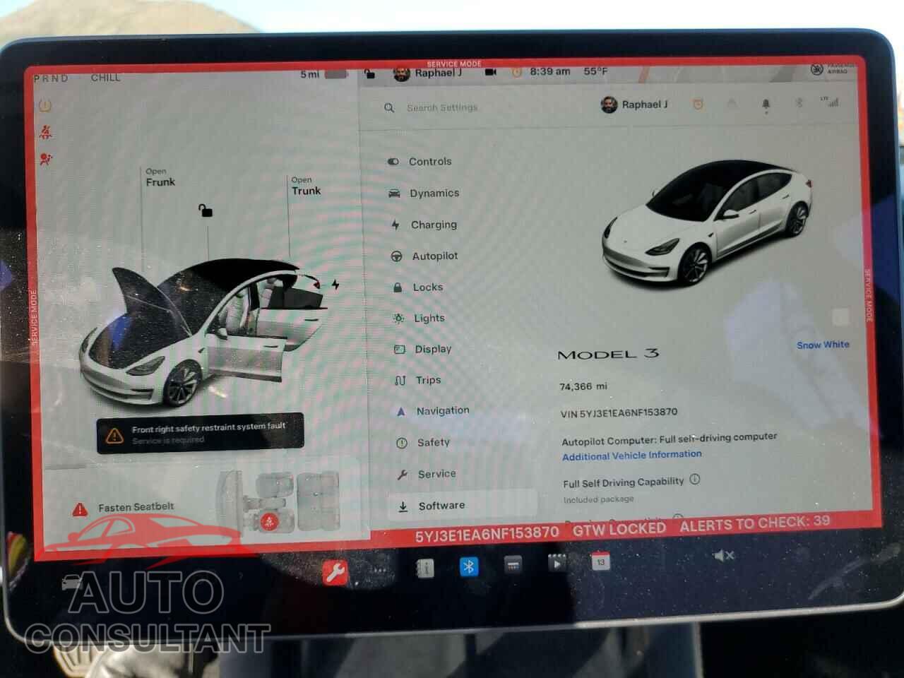 TESLA MODEL 3 2022 - 5YJ3E1EA6NF153870