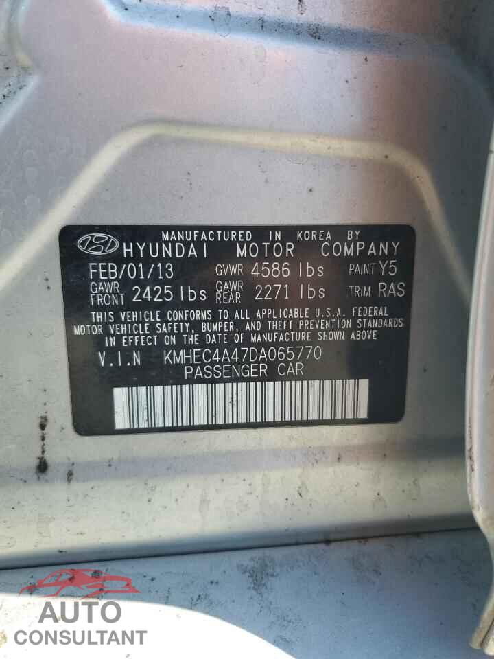 HYUNDAI SONATA 2013 - KMHEC4A47DA065770