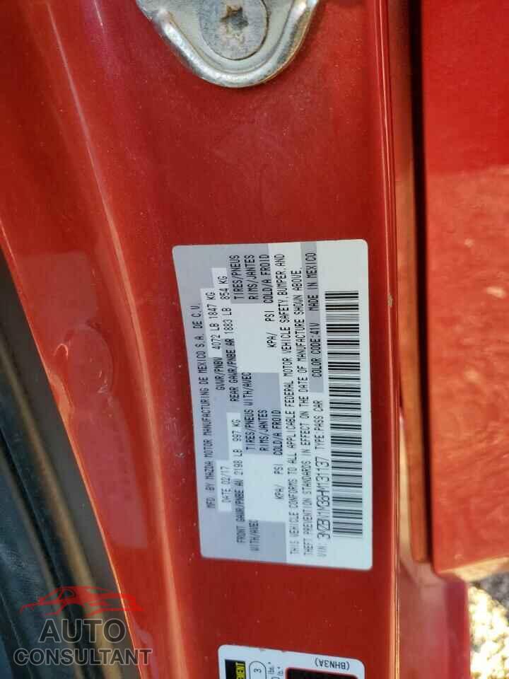 MAZDA 3 2017 - 3MZBN1M38HM131137