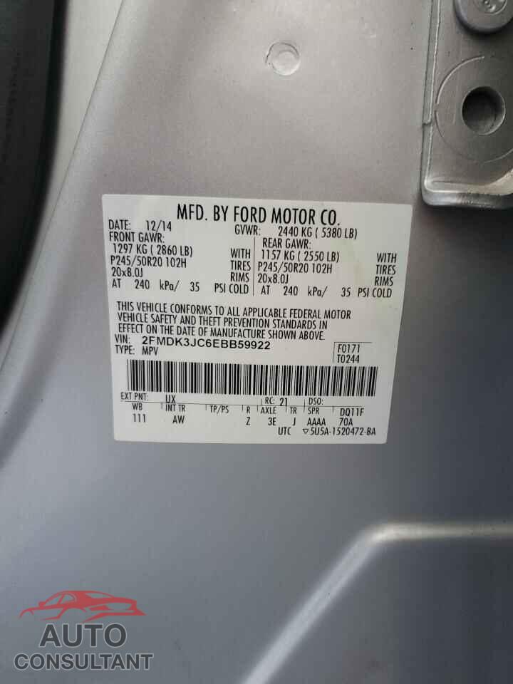 FORD EDGE 2014 - 2FMDK3JC6EBB59922