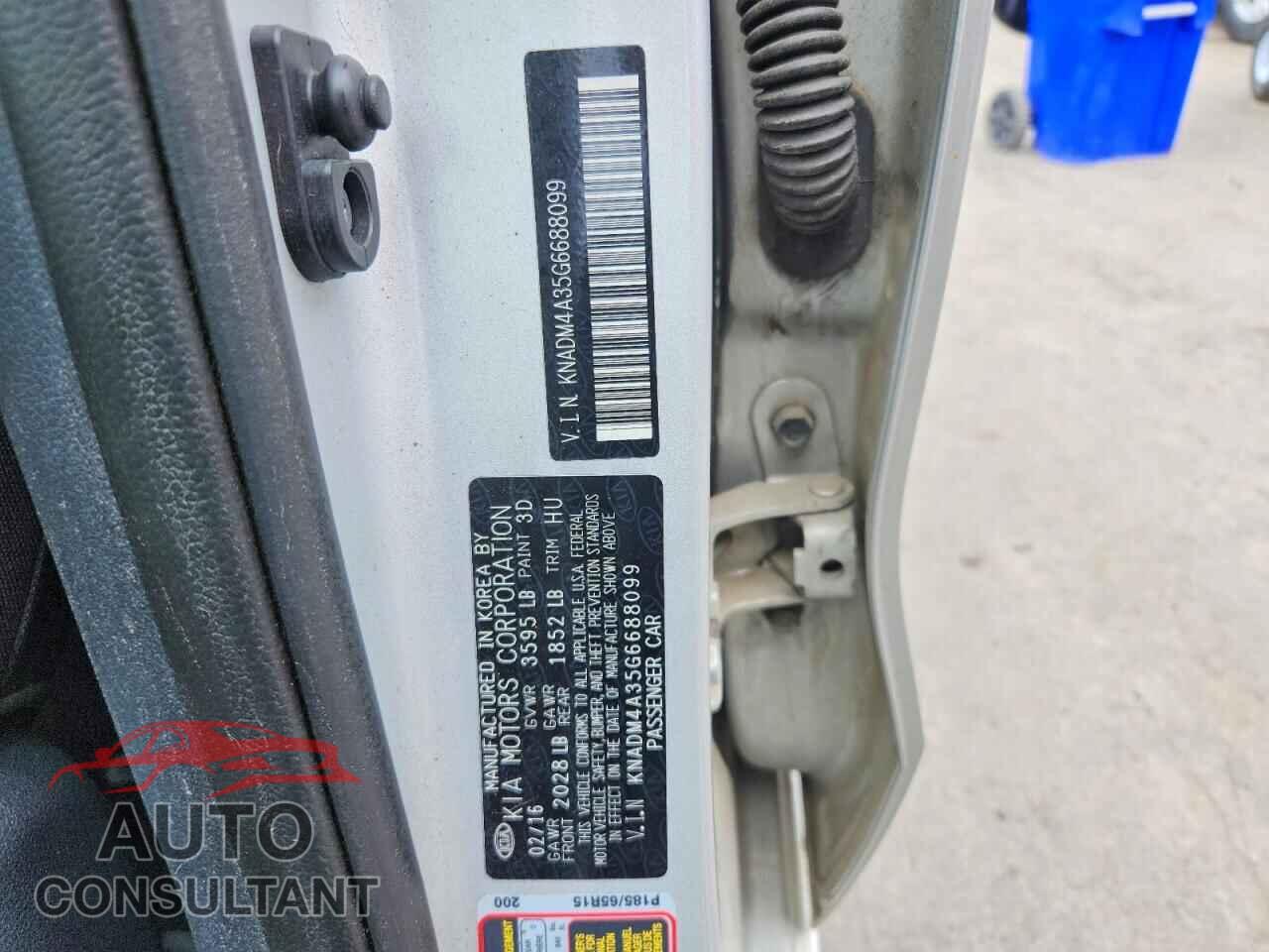 KIA RIO 2016 - KNADM4A35G6688099