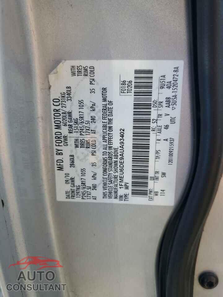 FORD EXPLORER 2010 - 1FMEU6DE9AUA93402