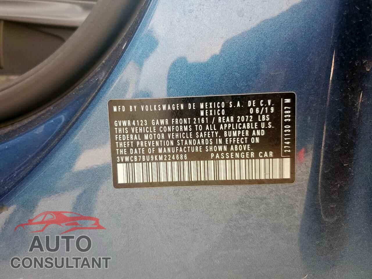 VOLKSWAGEN JETTA 2019 - 3VWCB7BU9KM224686