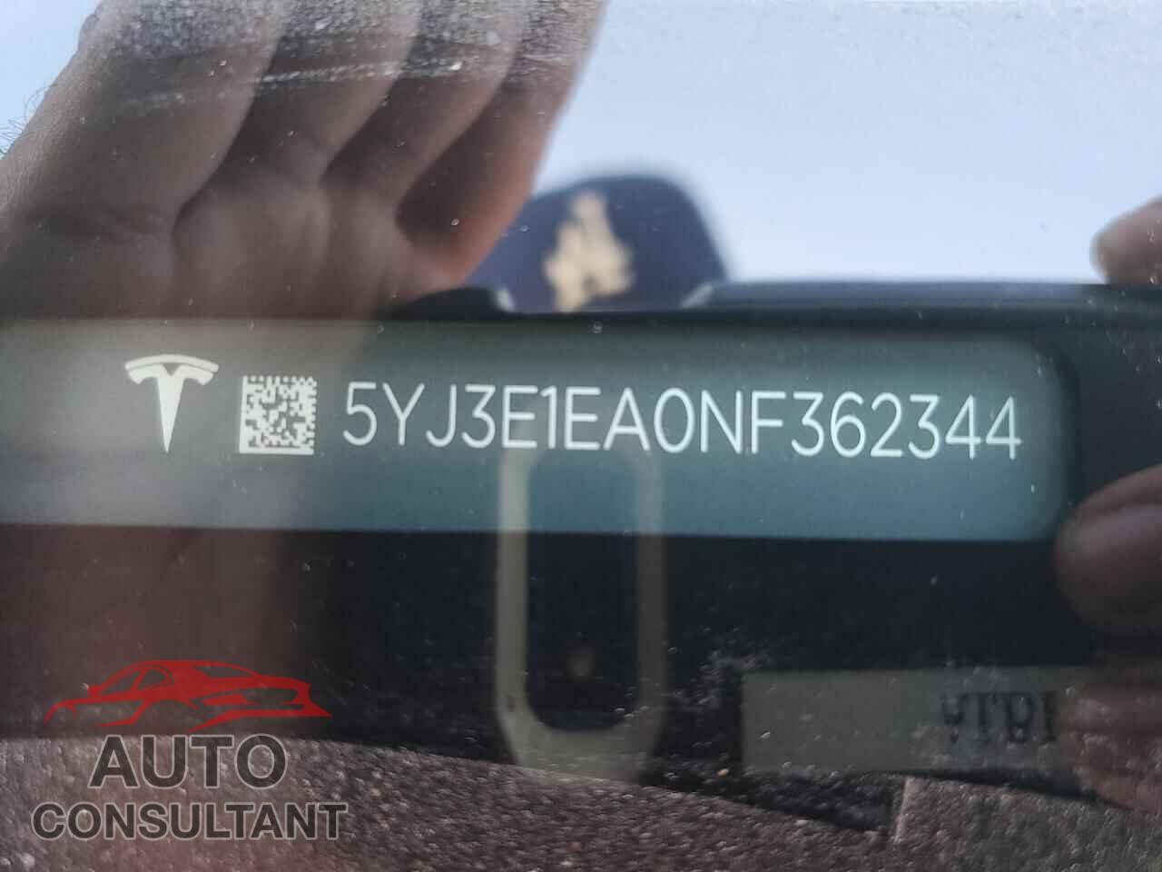 TESLA MODEL 3 2022 - 5YJ3E1EA0NF362344