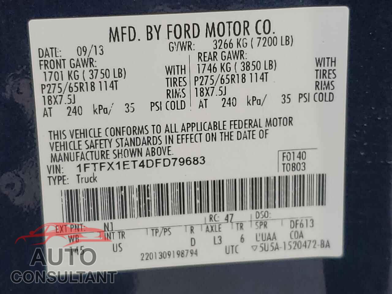 FORD F-150 2013 - 1FTFX1ET4DFD79683