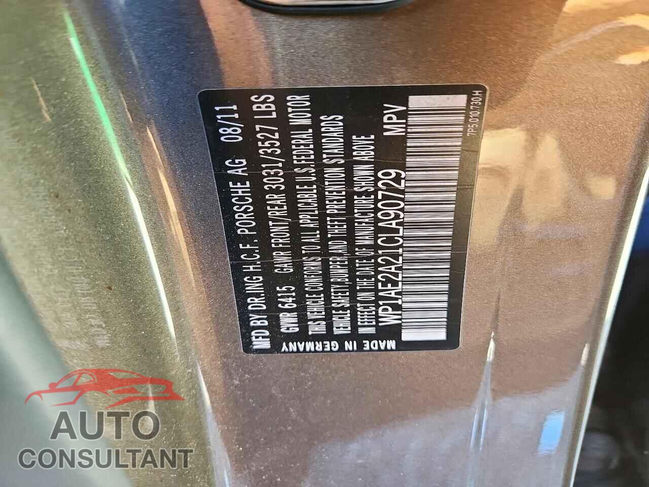 PORSCHE CAYENNE 2012 - WP1AE2A21CLA90729