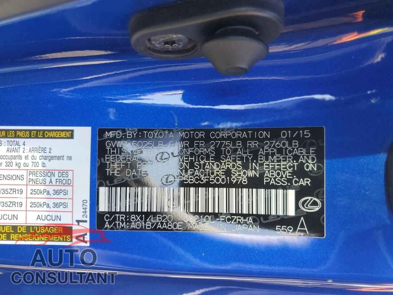 LEXUS RC 2015 - JTHHP5BC3F5001978