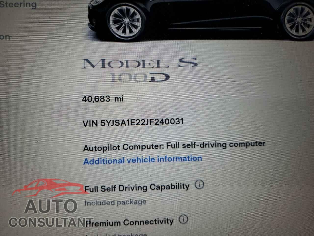 TESLA MODEL S 2018 - 5YJSA1E22JF240031