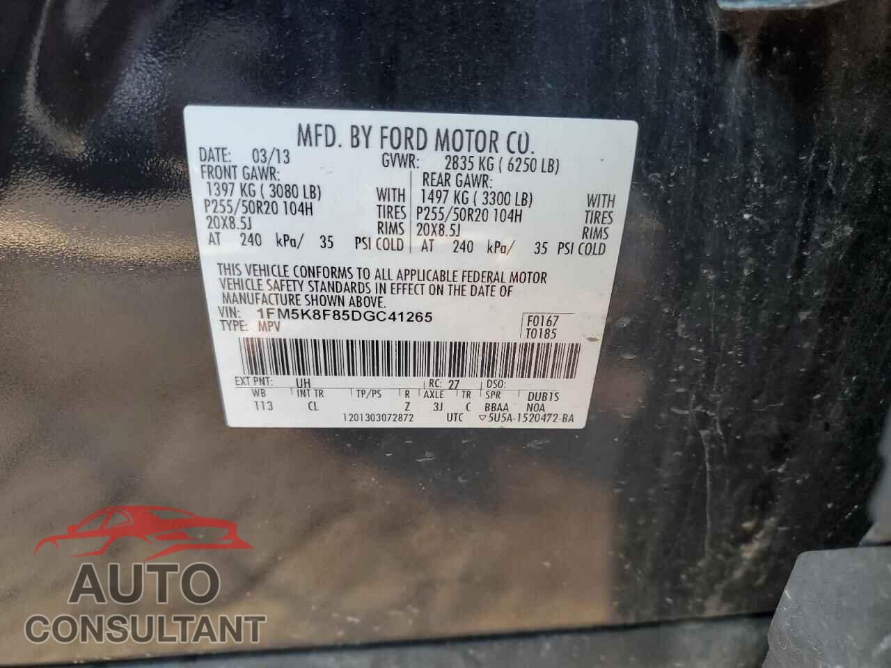 FORD EXPLORER 2013 - 1FM5K8F85DGC41265