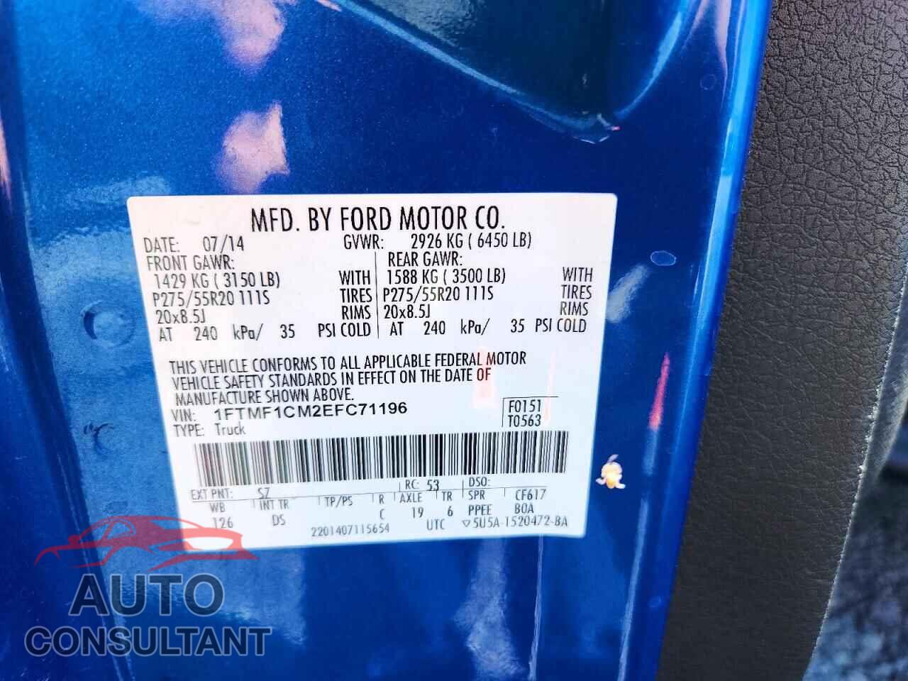 FORD F150 2014 - 1FTMF1CM2EFC71196
