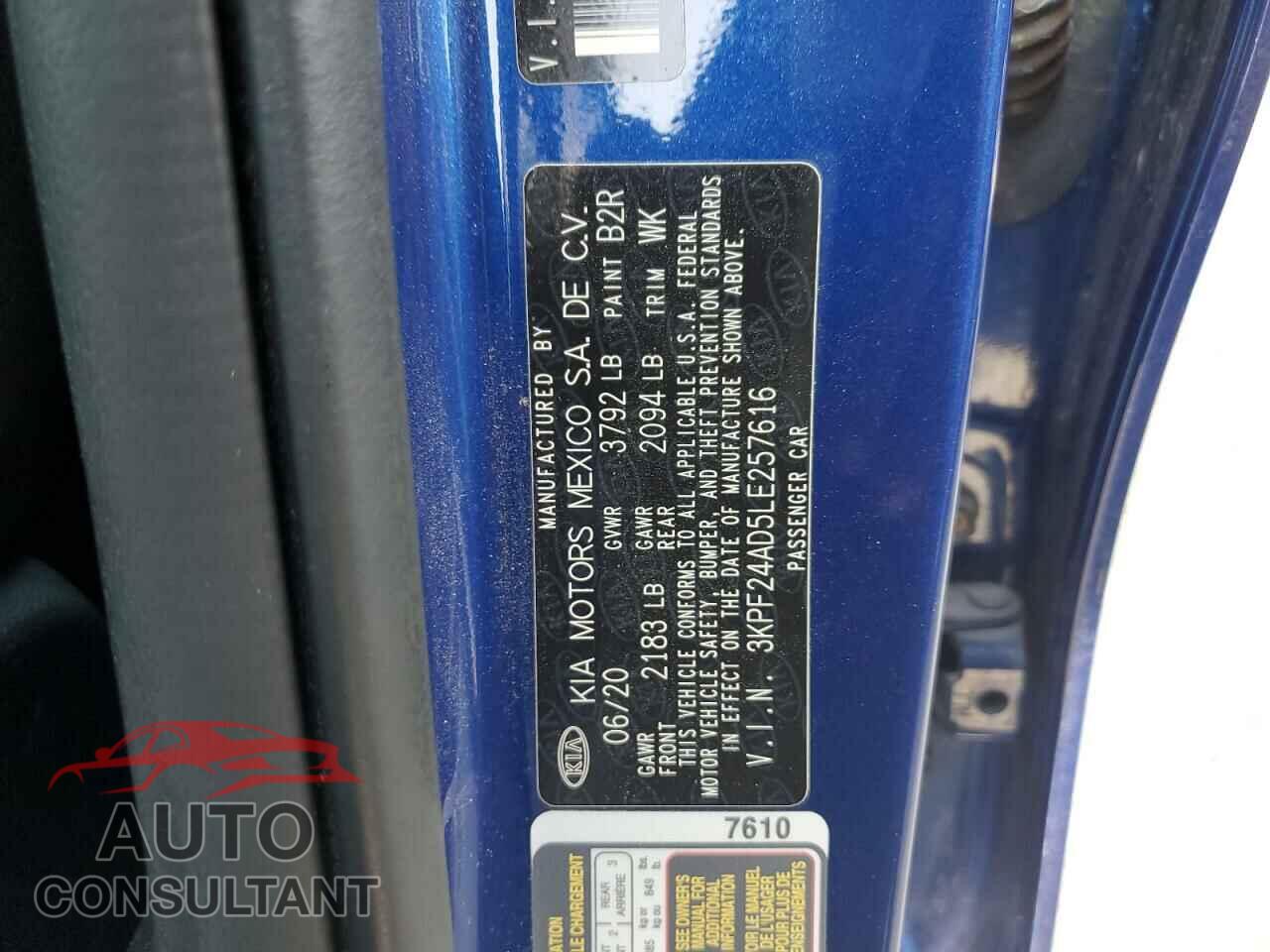 KIA FORTE 2020 - 3KPF24AD5LE257616