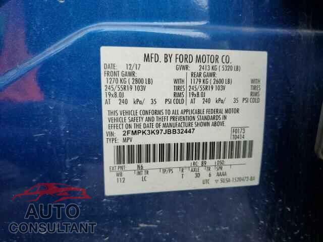 FORD EDGE 2018 - 2FMPK3K97JBB32447