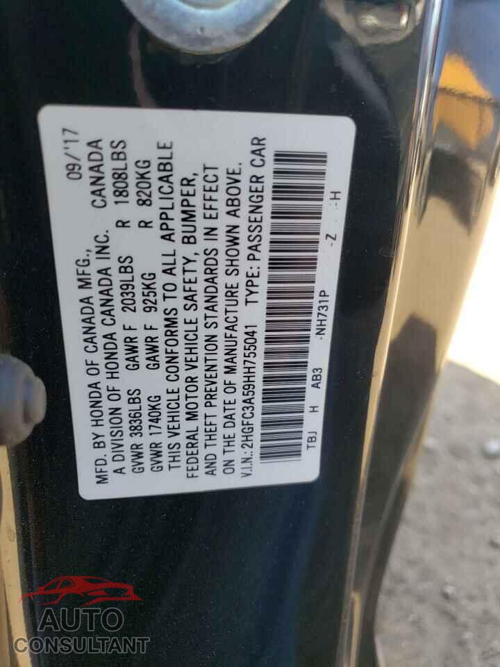 HONDA CIVIC 2017 - 2HGFC3A59HH755041
