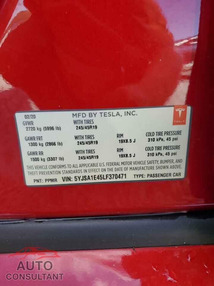 TESLA MODEL S 2020 - 5YJSA1E45LF370471
