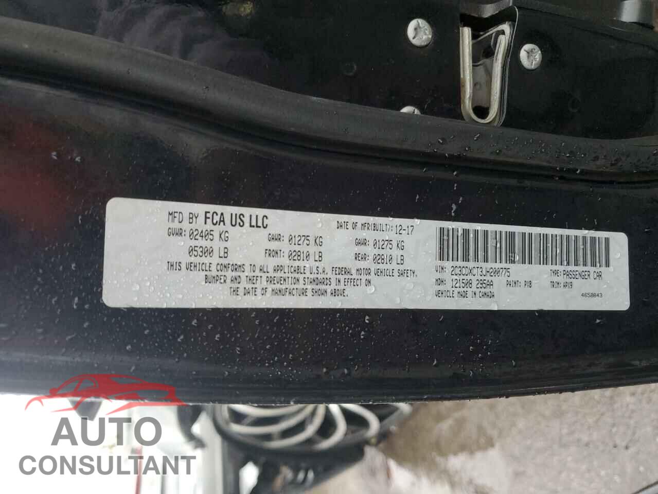 DODGE CHARGER 2018 - 2C3CDXCT3JH200775