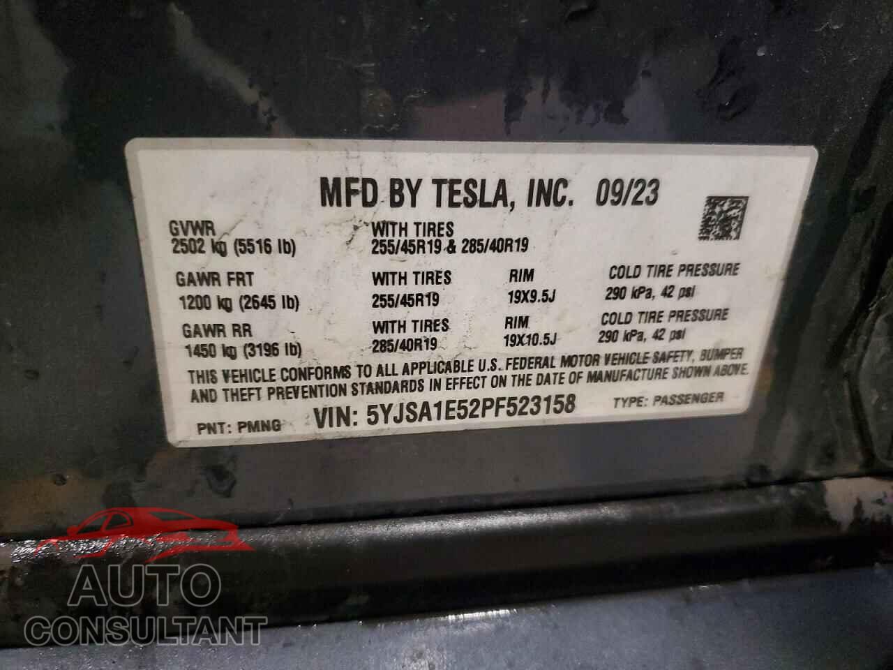 TESLA MODEL S 2023 - 5YJSA1E52PF523158