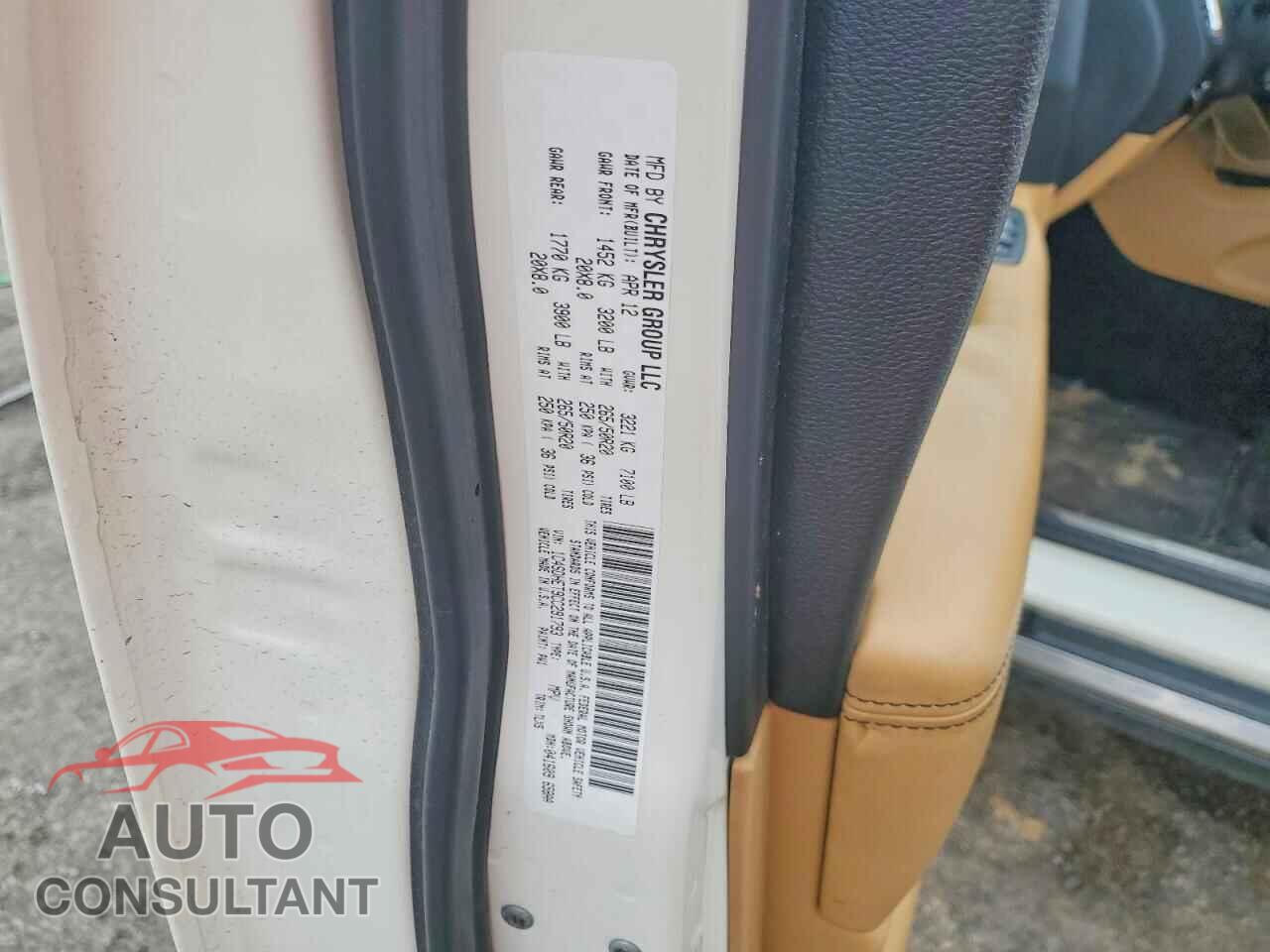 DODGE DURANGO 2012 - 1C4SDHET9CC291793