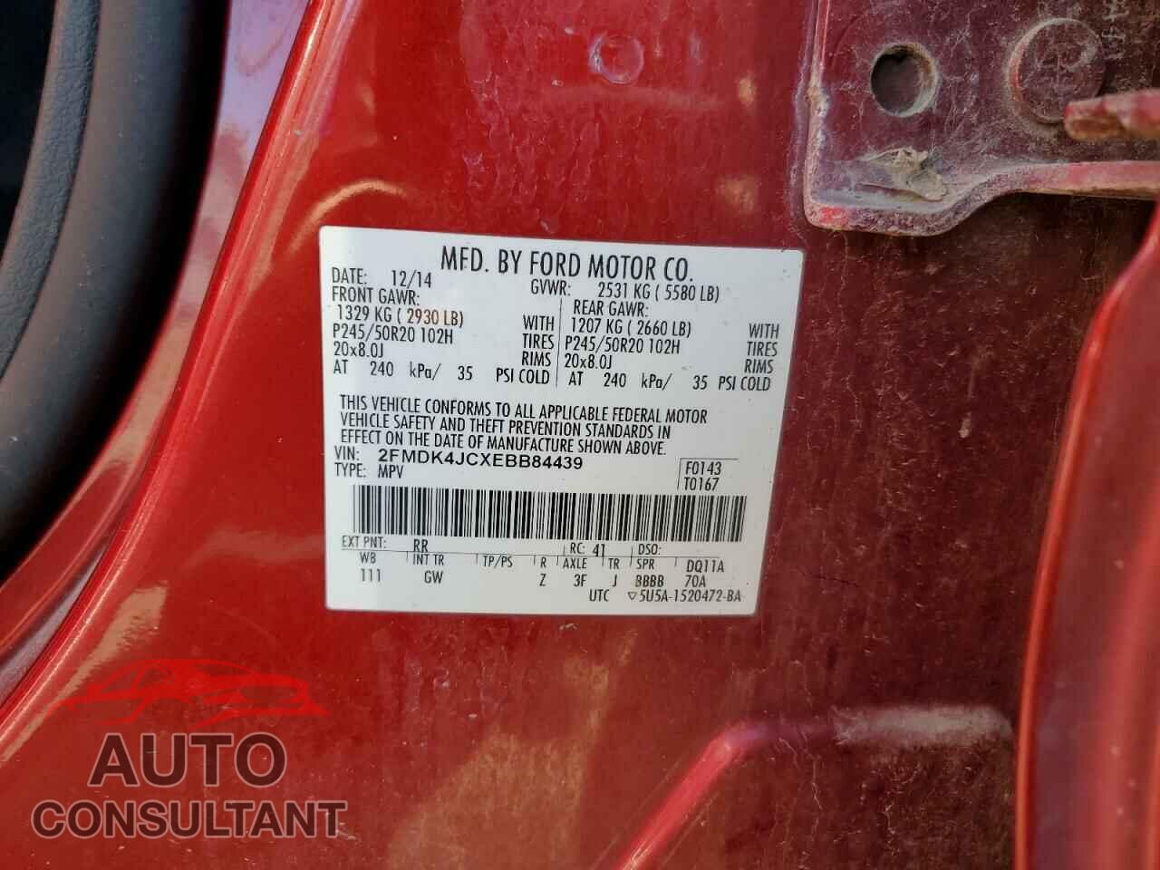 FORD EDGE 2014 - 2FMDK4JCXEBB84439