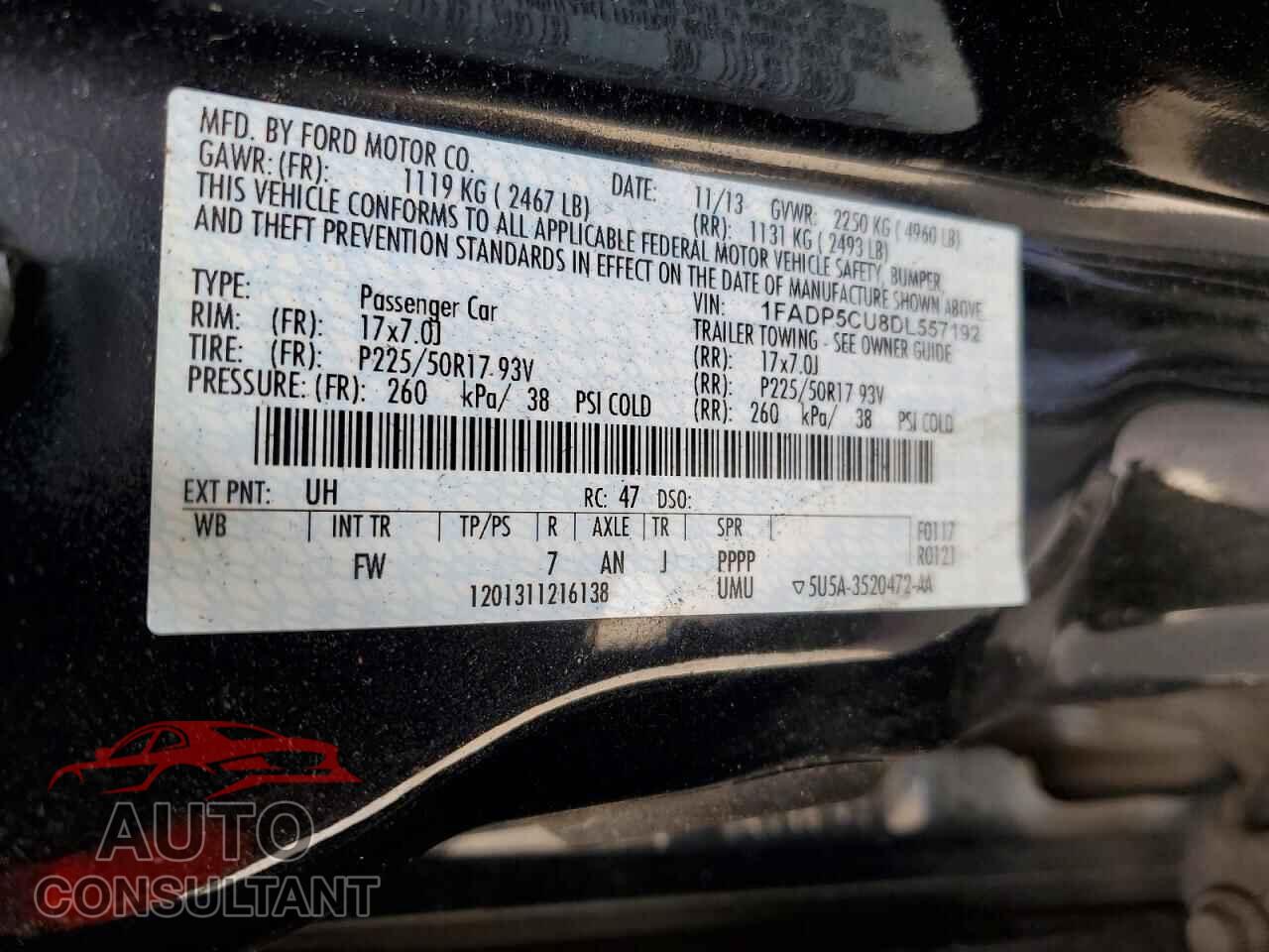 FORD CMAX 2013 - 1FADP5CU8DL557192