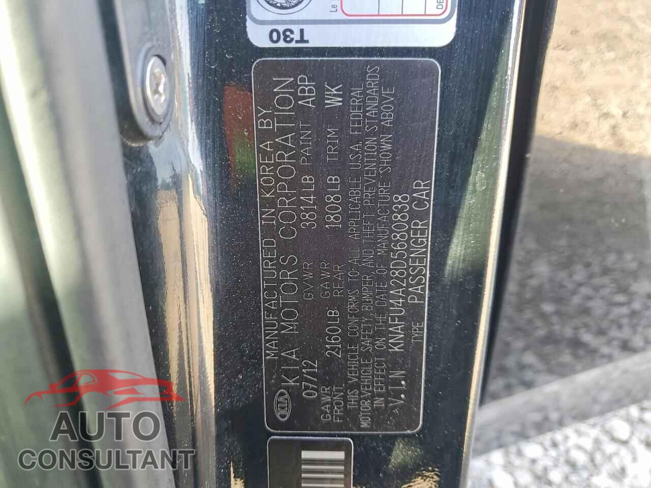 KIA FORTE 2013 - KNAFU4A28D5680838