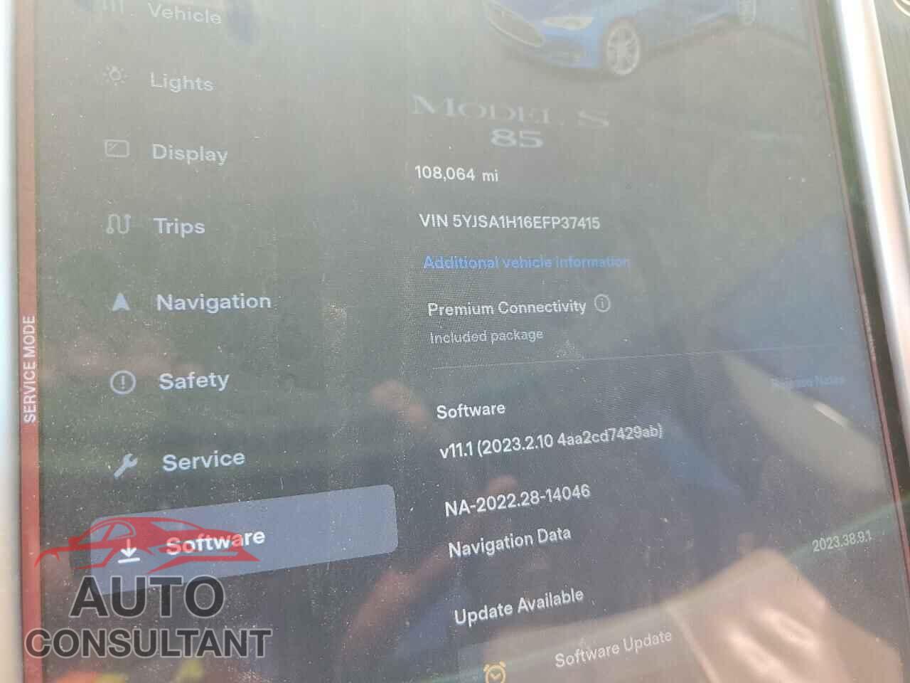 TESLA MODEL S 2014 - 5YJSA1H16EFP37415