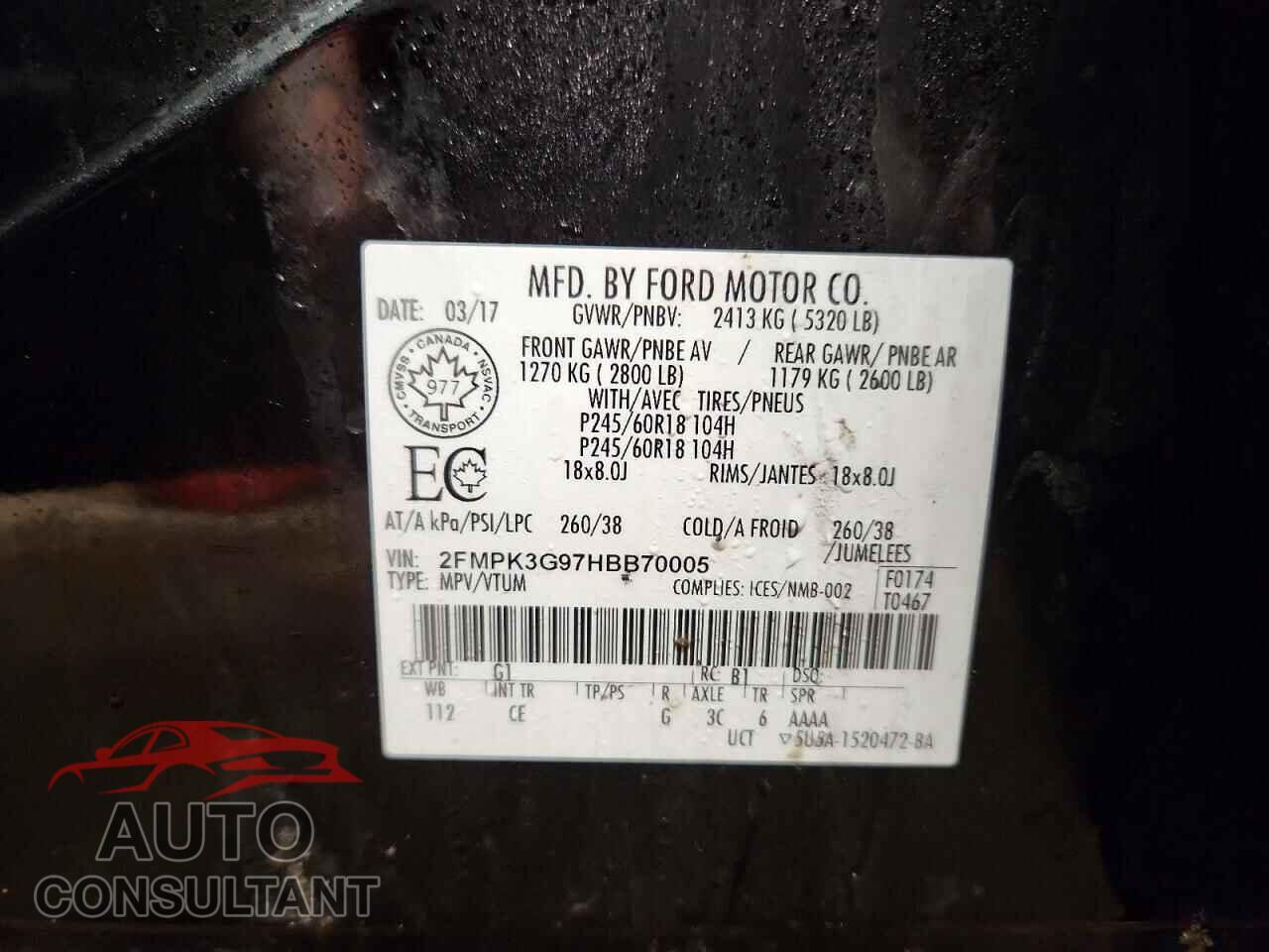 FORD EDGE 2017 - 2FMPK3G97HBB70005
