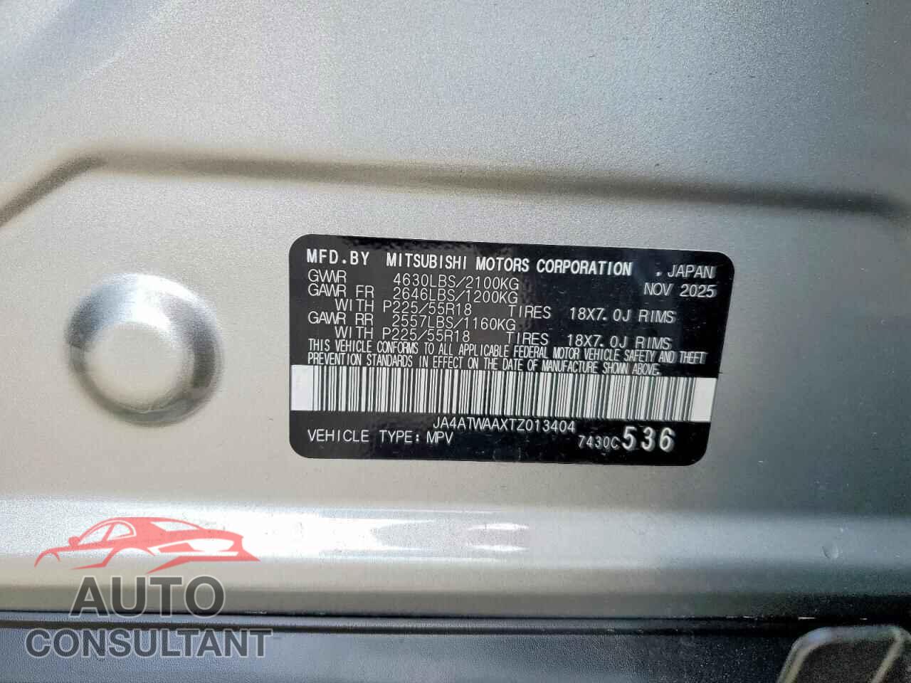 MITSUBISHI ECLIPSE 2026 - JA4ATWAAXTZ013404
