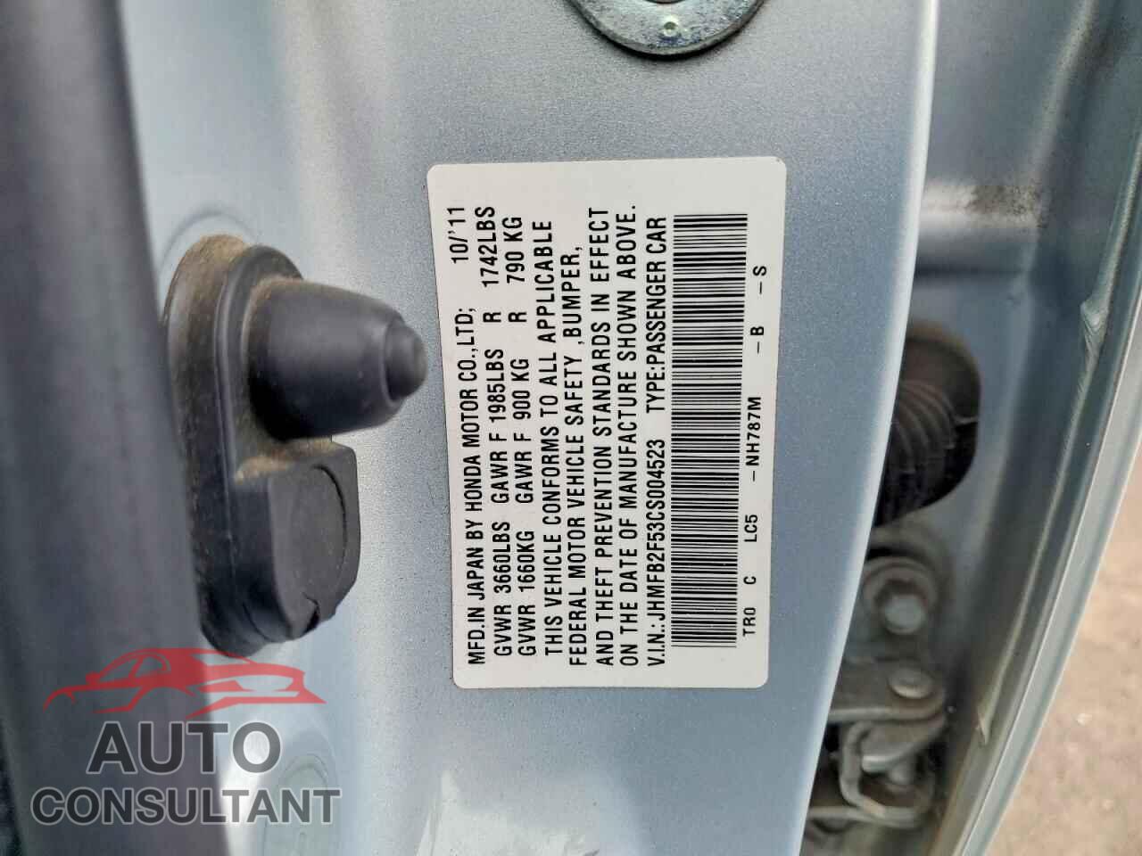 HONDA CIVIC 2012 - JHMFB2F53CS004523