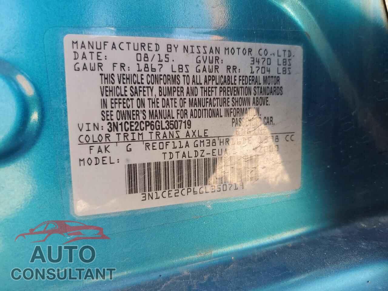 NISSAN VERSA NOTE 2016 - 3N1CE2CP6GL350719