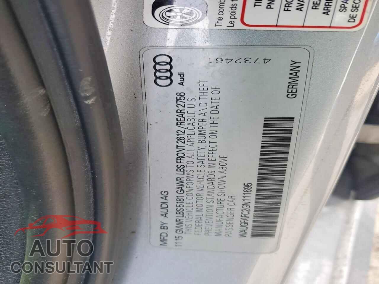 AUDI A6 2016 - WAUGFAFC2GN111695