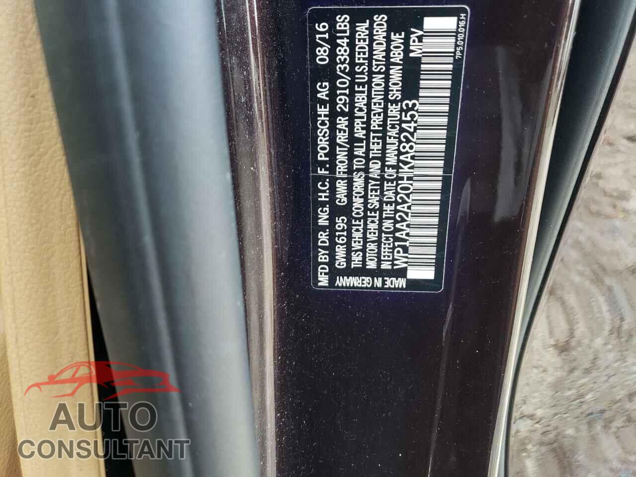 PORSCHE CAYENNE 2017 - WP1AA2A20HKA82453