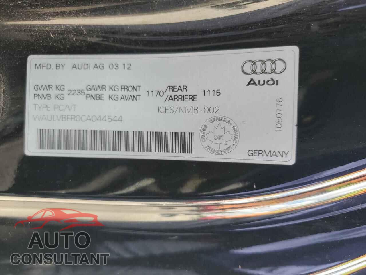 AUDI S5/RS5 2012 - WAULVBFR0CA044544